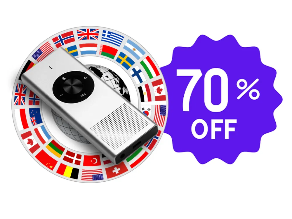 Enence™ Instant Two-Way Language Translator — 68+ Languages, Works Offline, Made in Japan